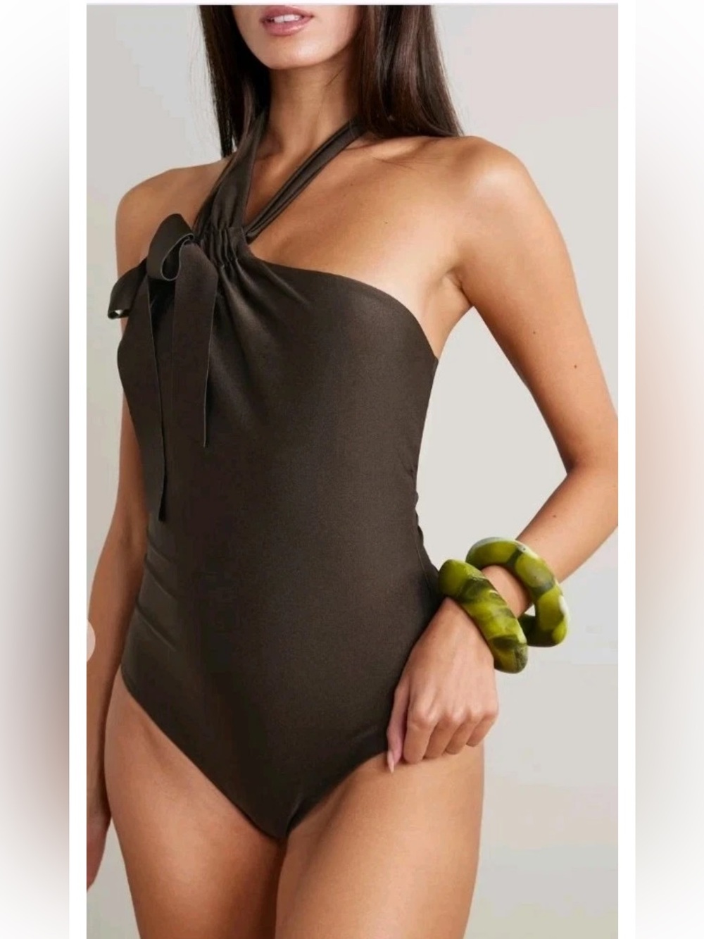 Zimmermann Awaken Tie Neck Sepia Swim Suit Size US 4 NWT Retail $365